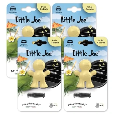 Image of Little Joe Standard Car Air Freshener, 45 Day Long Lasting Fragrance, Scented Vent Clip for Interior Home &amp; Office 4 Pack Pina Colada