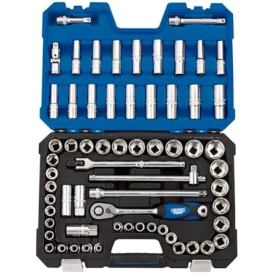Image of Draper MM/AF Combined Socket Set, 1/2&quot; Sq. Dr. (63 Piece)