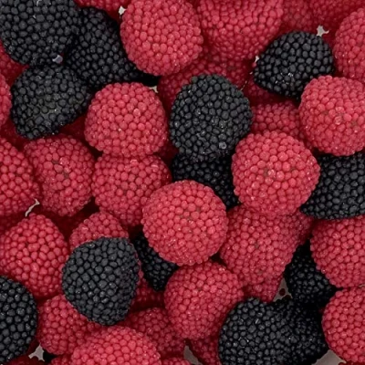 Image of Black &amp; Raspberry Berries 700g Re Sealable Pouch by The Gourmet Sweet Company