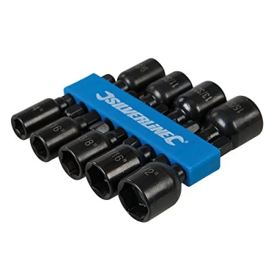 Image of Silverline Magnetic Nut Driver Set 9pce ¼ ½