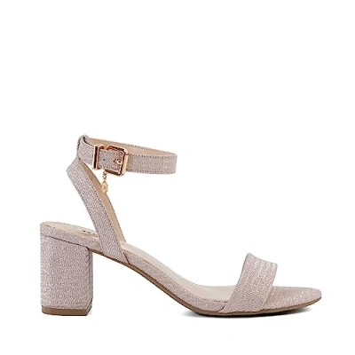 Image of Dune London Womens Ladies Meye Block Heel Sandals Rose Gold Size UK 6