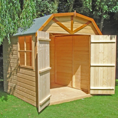 Image of 6&#039;9 x 6&#039;6 Shire Barn Double Door Wooden Garden Shed (2.16m 2.52m)