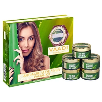 Image of Vaadi Herbals Anti Acne Aloe Vera Facial Kit with Green Tea Extract, 270g