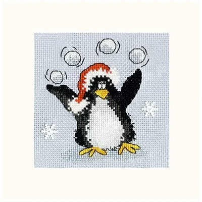 Image of Bothy Threads Cross Stitch Card Kit PPP Playing Snowballs