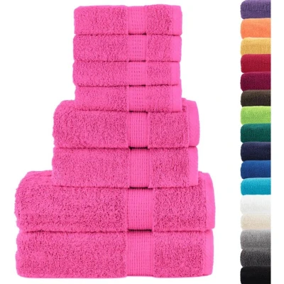 Image of vidaXL 8 Piece Premium Towel Set SOLUND Pink 600 gsm
