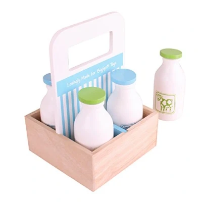 Image of Bigjigs Toys Wooden Milkman Delivery