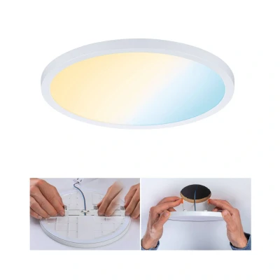 Image of Paulmann 93044 Areo VariFit LED panel recessed luminaire IP44 Zigbee Tunable white 230mm round incl. 1x16W dimmable ceiling lamp plastic 3000K