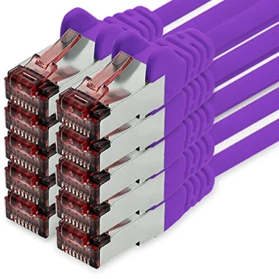 Image of freiwerk 3 meter purple 10 x Ethernet LAN cable Cat6 networkcable SFTP PIMF patch 1000 Mbit s