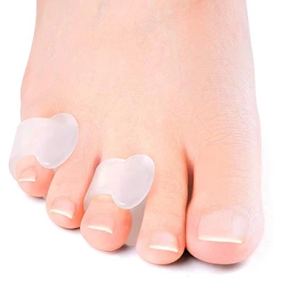 Image of Welnove Gel Toe Separator, Pinky Spacers, Little Cushions, Small Sleeves for Preventing Rubbing &amp; Reducing Pressure (Pack of 12, Transparent)