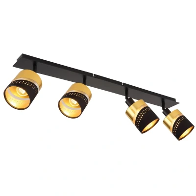 Image of Or Ceiling Spotlight Bar Matt Black 4x E14