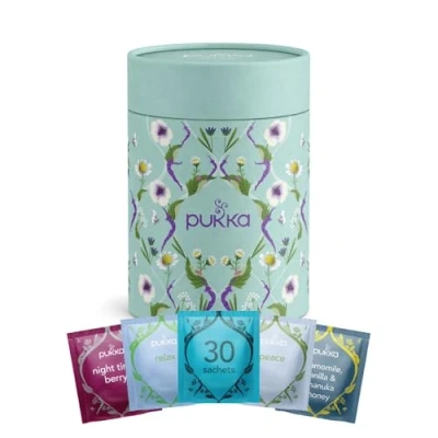 Image of Pukka Herbs Calm Organic Herbal Tea Collection Gift Set Box Ideal Gifts for Women &amp; Men Christmas, Birthday, Anniversary Self Care Perfect Bedtime 30 Bags 5 Delicious Flavours