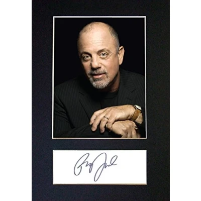 Image of BILLY JOEL Signed Autograph Mounted Photo Reproduction PRINT A4 Rare Perfect Birthday (297 x 210mm) #475 (Not Framed)