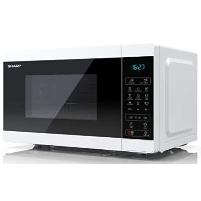 Image of SHARP YC MG02U W Compact 20 Litre 800W Digital Microwave with 1000W Grill, 11 power levels, ECO Mode, defrost function, LED cavity light White