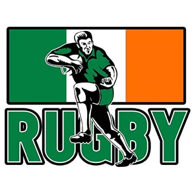 Image of Wee Blue Coo Painting Sport Ireland Rugby Football Flag Irish Player Art Print Poster Wall Decor 12X16 Inch