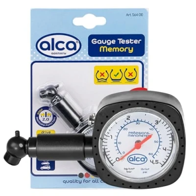 Image of alca® Tyre Pressure Gauge Digital Tester 0.5 4.5 kg/cm² (0 60 psi), Precise Tire Air Checker with Memory Function, Easy to Read Display, Durable A564010