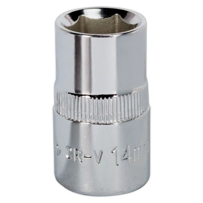 Image of Sealey WallDrive Socket 14mm 1/2&quot; Square Drive Fully Polished