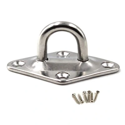 Image of M12 Ceiling Hook Pad Eye Plate 304 Stainless Steel Wall Mount Heavy Duty for Hanging (Pack of 1,Screws Included)