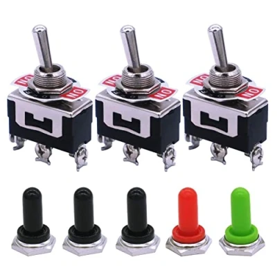 Image of mxuteuk 3pcs Heavy Duty Rocker Toggle Switch 16A 250V 20A 125V SPDT ON/OFF/ON 3 Terminal Position + 5pcs Metal Knob Cover Cap Waterproof, 2 Years Warranty Ten 1122 5mz B103