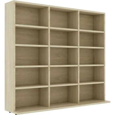 Image of vidaXL CD Cabinet Sonoma Oak 100x23x89.5 cm Engineered Wood