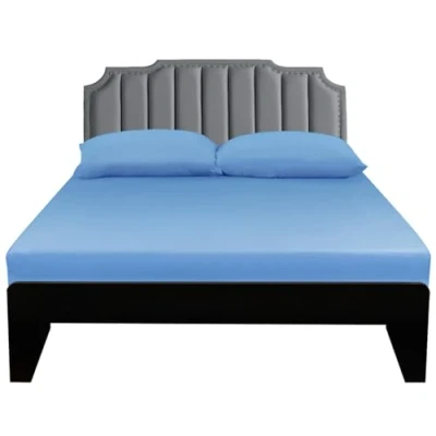 Image of Lirex Fitted Sheet, Single Size 100% Cotton 300 Thread Count Soft Breathable Sky Blue