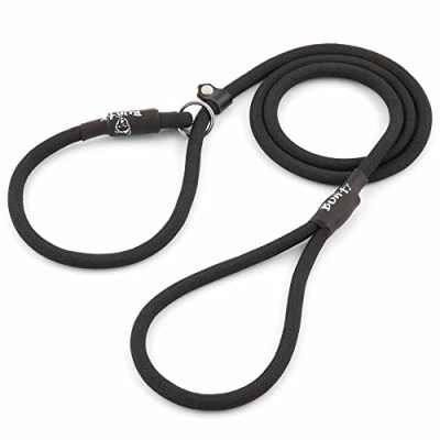 Image of Bunty Rope Slip Lead for Dogs, Extra Large Anti Pull Dog Lead, One Size Fits All, Durable Woven Nylon Ideal All Dogs No Training Aid Collar Needed XL 120cm Black
