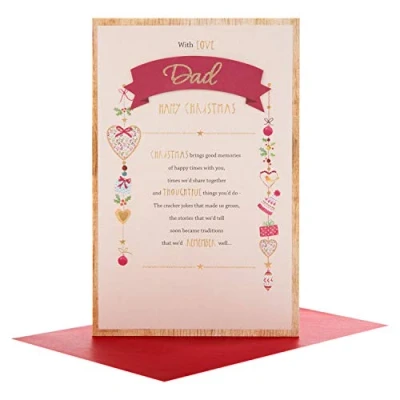 Image of Hallmark 25477212 Dad Large Christmas Card &quot;Loved a Lot&quot;