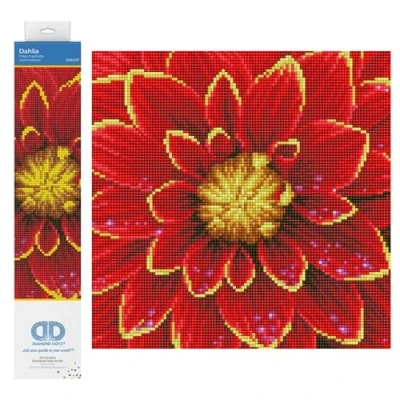 Image of DIAMOND DOTZ Painting, Beginner Kit, Wax, Dahlia, 30.5 x 30.5cm