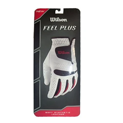 Image of Wilson Men&#039;s Golf Glove, Size: L, Left hand, MLH, White, Feel Plus, WGJA00064L