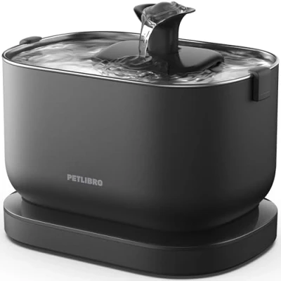Image of PETLIBRO Dockstream Wireless Cat Water Fountain, Battery Operated 2.5 L/84 oz, Stainless Steel Tray, BPA Free, Easy to Clean, For Pet Drinking