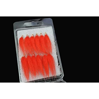 Image of Tigofly 12 pcs Brown Orange Red Polar Fry Slowly Sinking Salmon Trout Steelhead Minnow Fly Fishing Flies Lures Set Size #8 (Orange Red)