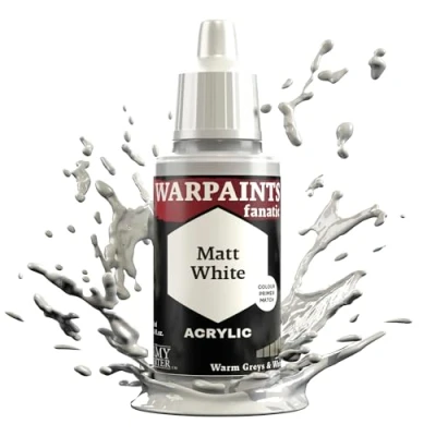 Image of The Army Painter Warpaint Fanatics Matt White Acrylics Miniature Hobby Painting with Warpaint, Quality Paint for Wargaming