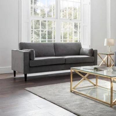 Image of Julian Bowen Hayward 3 Seater Sofa, Dark Grey Chenille