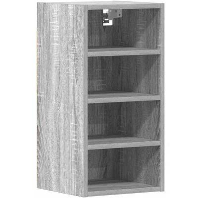 Image of vidaXL Grey Sonoma Hanging Cabinet/Wardrobe 30x29.5x60cm Engineered Wood Modern Kitchen Storage Solution