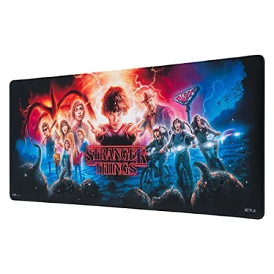 Image of Grupo Erik Stranger Things XXL Mouse Mat Desk Pad 31.5&quot; x 13.78&quot; Non Slip Rubber Base Pad, Gaming Keyboard Gifts