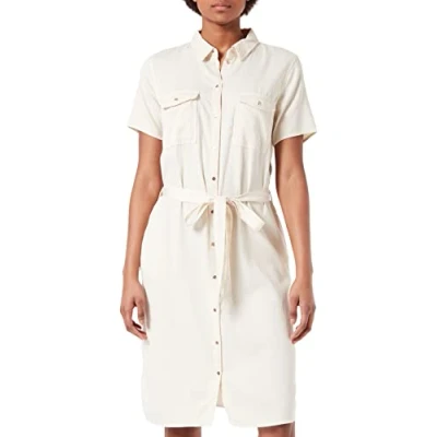 Image of Vila Women&#039;s Vibista S/S Shirt Dress/Su Noos Cargo, Birch, 14