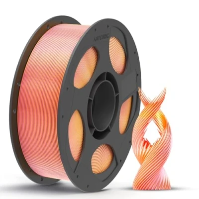 Image of ANYCUBIC Silk PLA Filament 1.75mm 1KG, Shiny Gradient Dual Color Filament, Multicolor Material for 3D Printer, Dimensional Accuracy +/ 0.03 mm, mm Pink Gold
