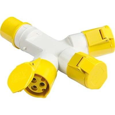Image of KnightsBridge 110V IP44 16A 2P+E 3 Way Splitter