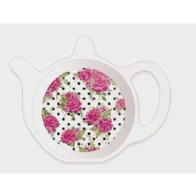Image of Jessie Steele Melamine Tea Bag Tidy Pink Floral Spotty Design