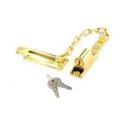 Image of Brass Plated Locking Door Chain