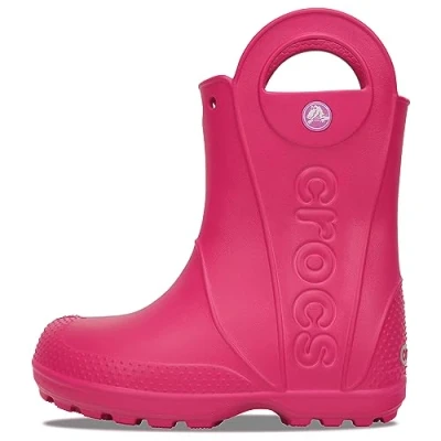 Image of Crocs Unisex Kids Handle It Rain Boot Boot, Candy Pink, 6 UK Child