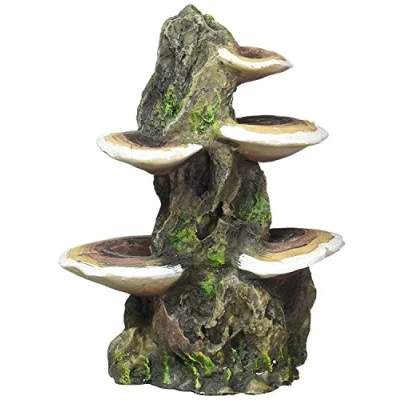 Image of Penn Plax Deco Replicas Tree Trunk with Shelf Mushrooms Aquarium Decoration Safe for Freshwater and Saltwater Fish Tanks Medium