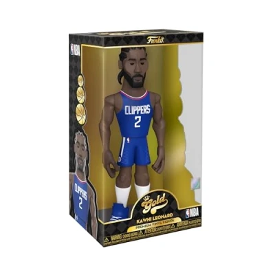Image of Funko Gold 12&quot; NBA: Clippers Kawhi Leonard 1/6 Odds for Rare Chase Variant Collectable Vinyl Action Figure Birthday Gift Idea Official Merchandise Ideal Toy Sports Fans and Display