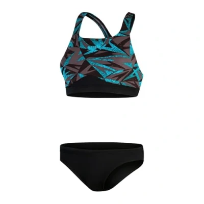 Image of Speedo Women&#039;s HyperBoom 2 Piece Bikini, Black/Bolt/Dove Grey, 28