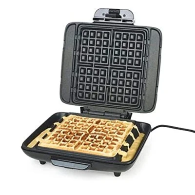 Image of Lakeland No Mess Electric Waffle Maker Makes 4 Waffles At Once Ready In 3 Minutes