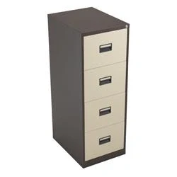 Image of Legato Steel 4 Drawer Filing Cabinet Coffee/Cream Ref TCS4FC CC