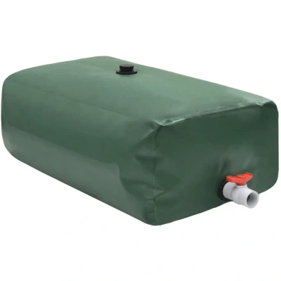 Image of vidaXL Foldable Water Tank Portable 100L Storage Container with Tap, PVC, Easy Dispense, Green, for Gardens/Camping