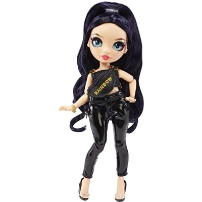 Image of Rainbow High Ainsley Slater Black &amp; Gold Fashion Doll Includes 3 Mix Match Designer Outfits with Accessories Suitable For Kids 6 12 Years and Collectors