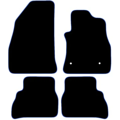 Image of Carsio Carpet Car Mats For Fiat Doblo 2010+ Onwards Tailored Fit Floor Mat Set Complete Accessory Black Custom Fitted All Weather, Anti Slip Backing &amp; Blue Trim