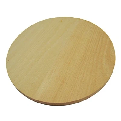 Image of Wooden World Round Circular Chopping Board Cutting Pizza Wood Double Sided 55cm