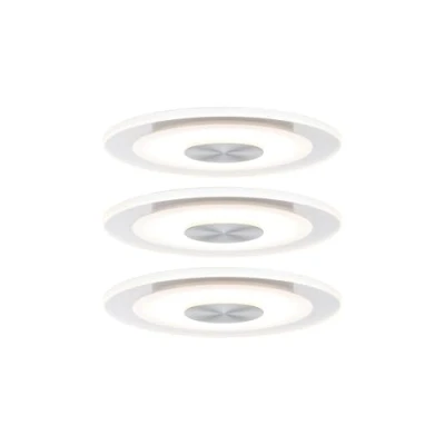 Image of Paulmann 92907 LED recessed light Whirl round spotlight 3 x 4.9 W ceiling aluminum satin lamp dimmable